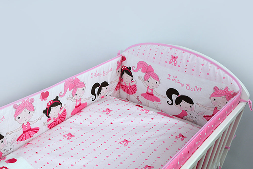 8 Piece Baby Cot Bedding Set With All Round Bumper To Fit 120 X 60 Cm