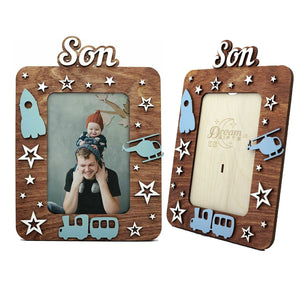 Son Baby Wooden Photo Frame Handmade for Tabletop or Wall Decorative Gift Idea - babycomfort.co.uk