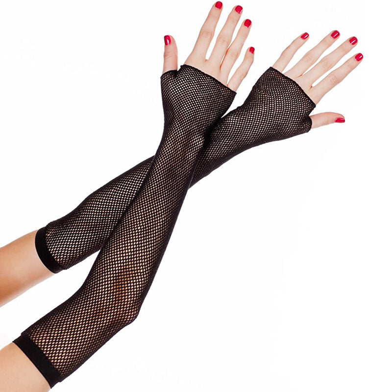 Extra Long Fingerless Fishnet Gloves-LEGGSBEAUTIFUL