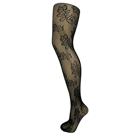 Briar thorn Fishnet Floral Opaque Footless Tights Pantyhose