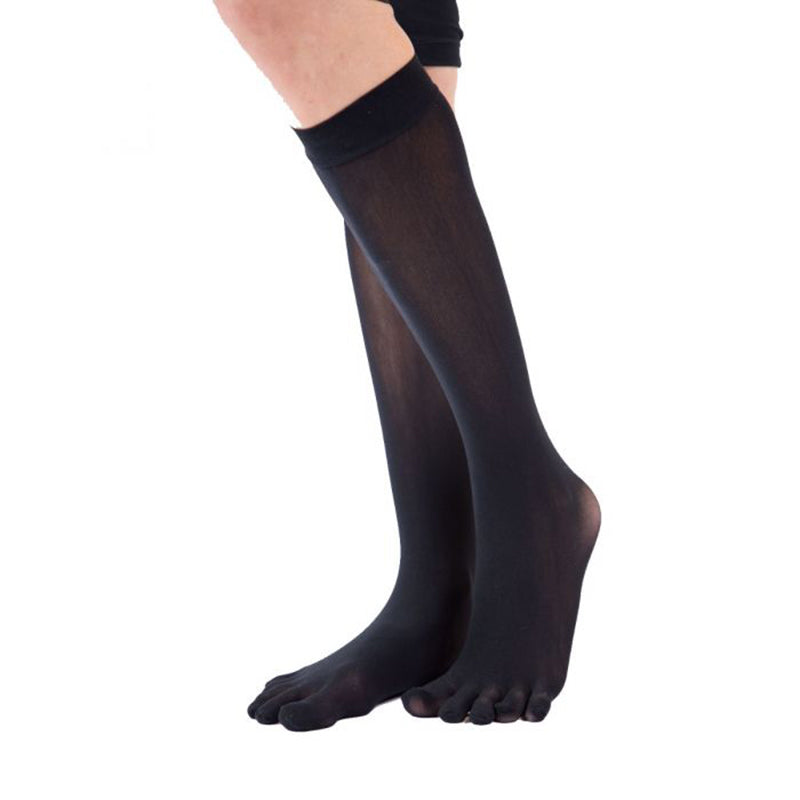 TOETOE® Socks - Compression Knee High Toe Socks Black Green