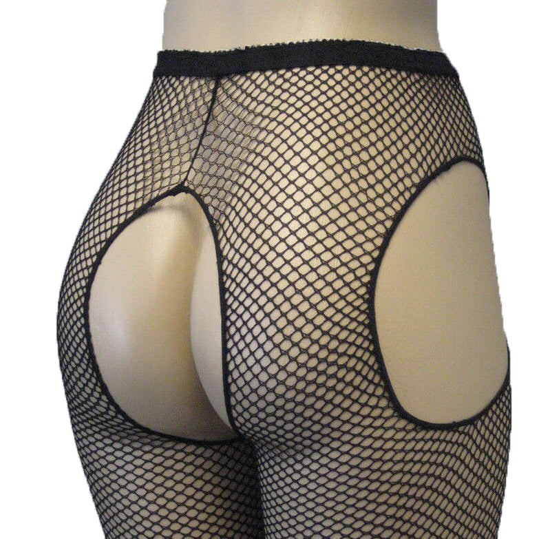 Leg Avenue Plus Size Micronet Strappy Crotchless Tights