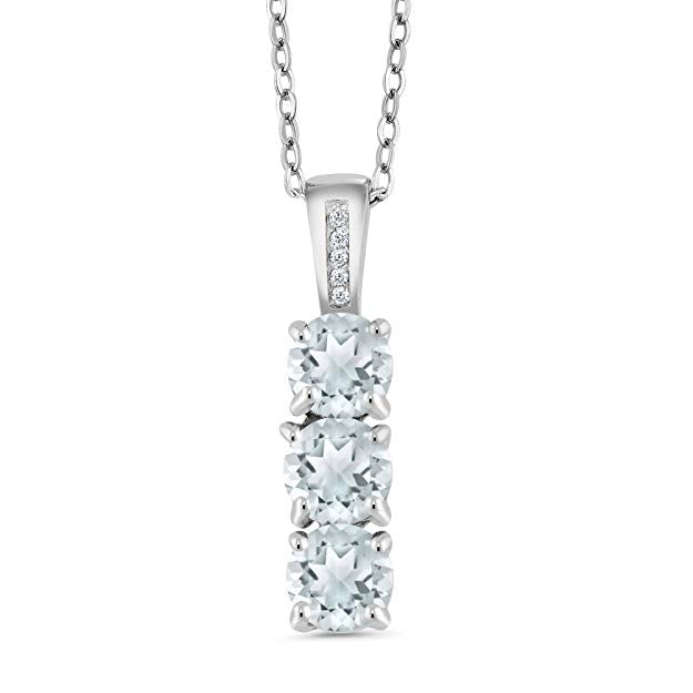 3.00 CT Triple Stone Drop White Topaz Necklace in 18K White Gold Plated, Necklace, Golden NYC Jewelry, Golden NYC Jewelry  jewelryjewelry deals, swarovski crystal jewelry, groupon jewelry,, jewelry for mom, 
