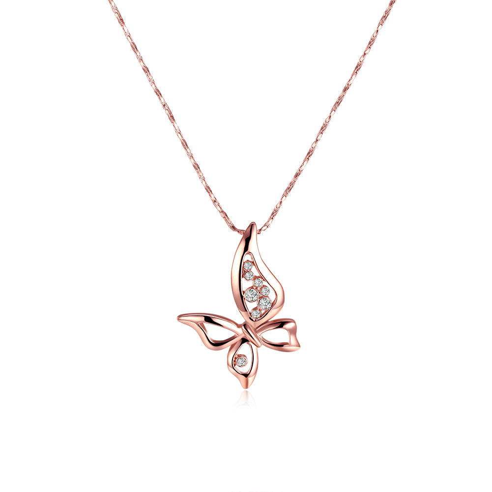 Mothersa Butterfly Necklace in 18K Rose Gold Plated – Golden NYC Jewelry