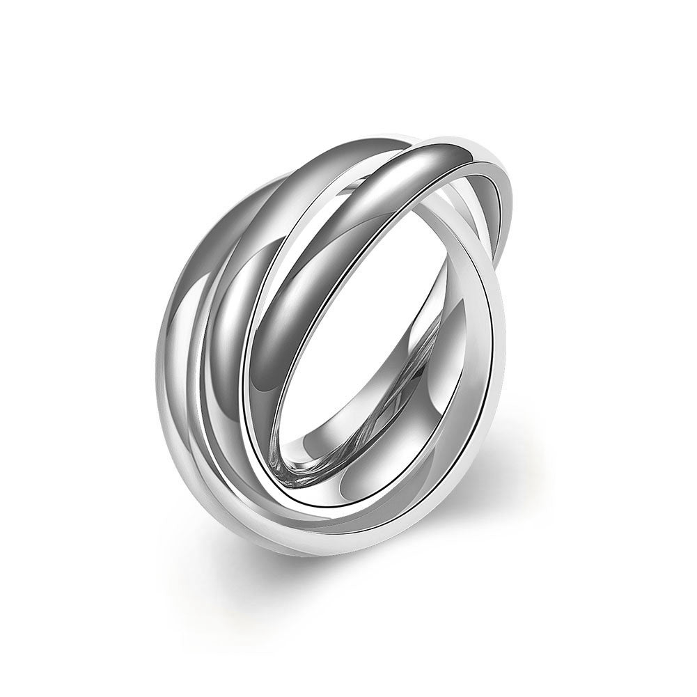 18k White Gold Bands Stainless Steel Rolling Ring – Golden NYC Jewelry
