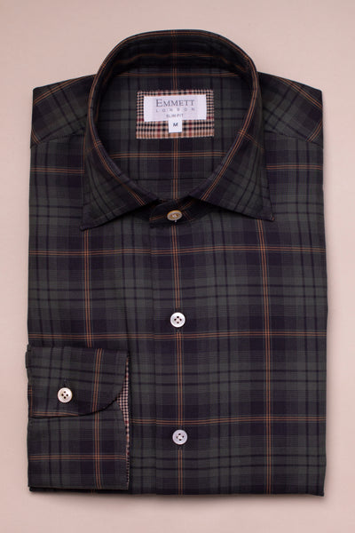 Soft Grey Prince Of Wales Check Shirt – Emmett London