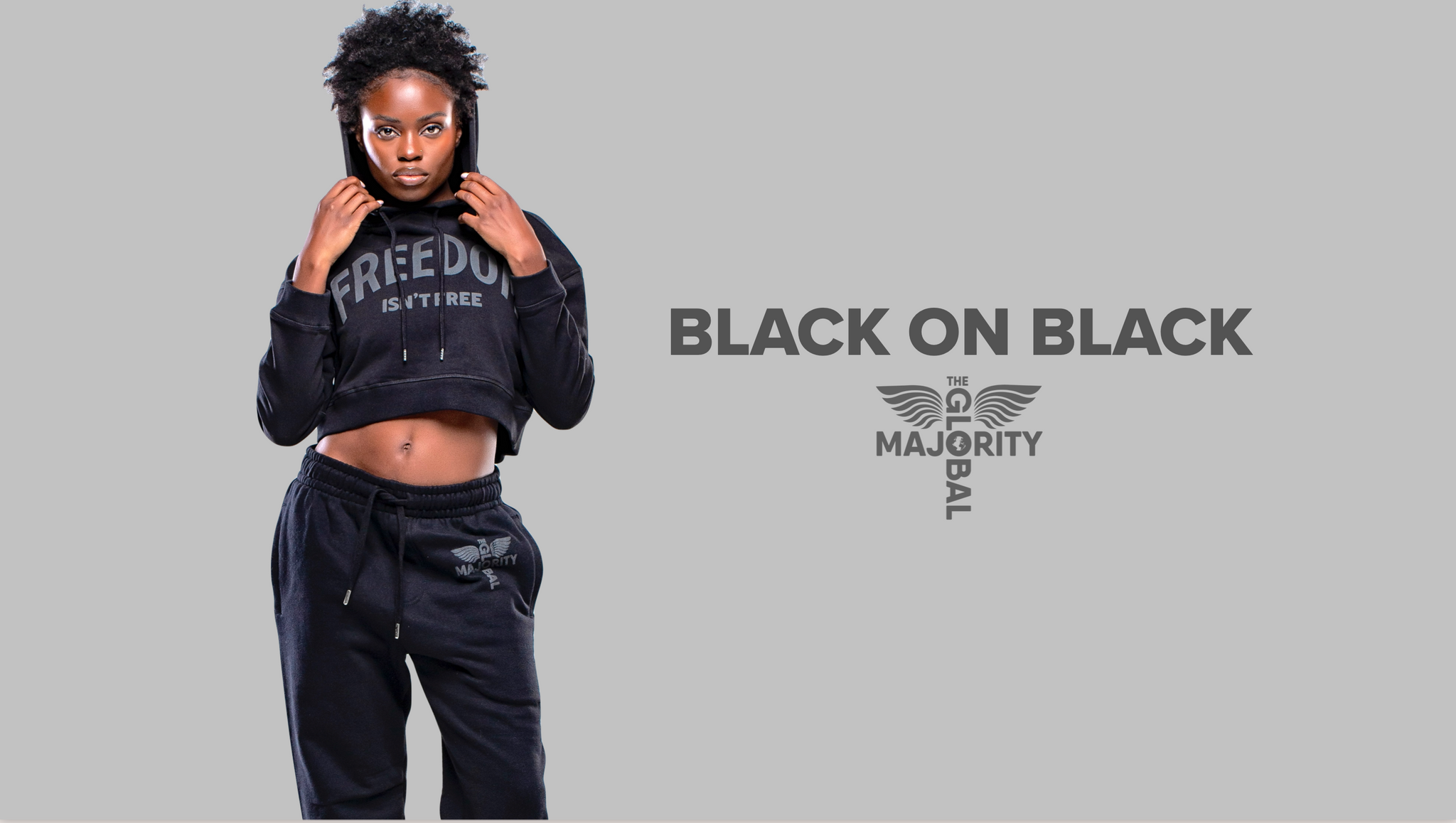 BANNER-BLACK ON BLACK ON BLACK X FREEDOM ISN'T FREE CROPPED HEAVYWEIGHT HOODIE-GIRL 1