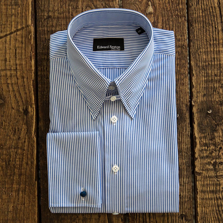 Edward Sexton Bengal Stripe Tab Collar Shirt - He Spoke Style Shop