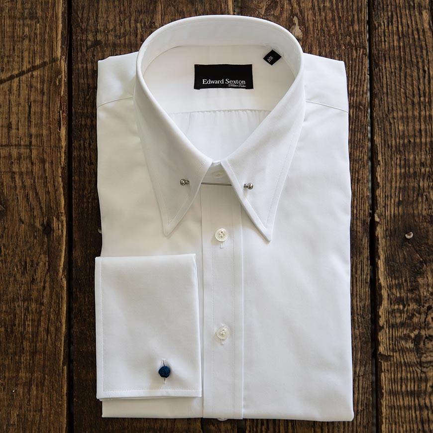 Edward Sexton White Pin Collar Shirt He Spoke Style Shop