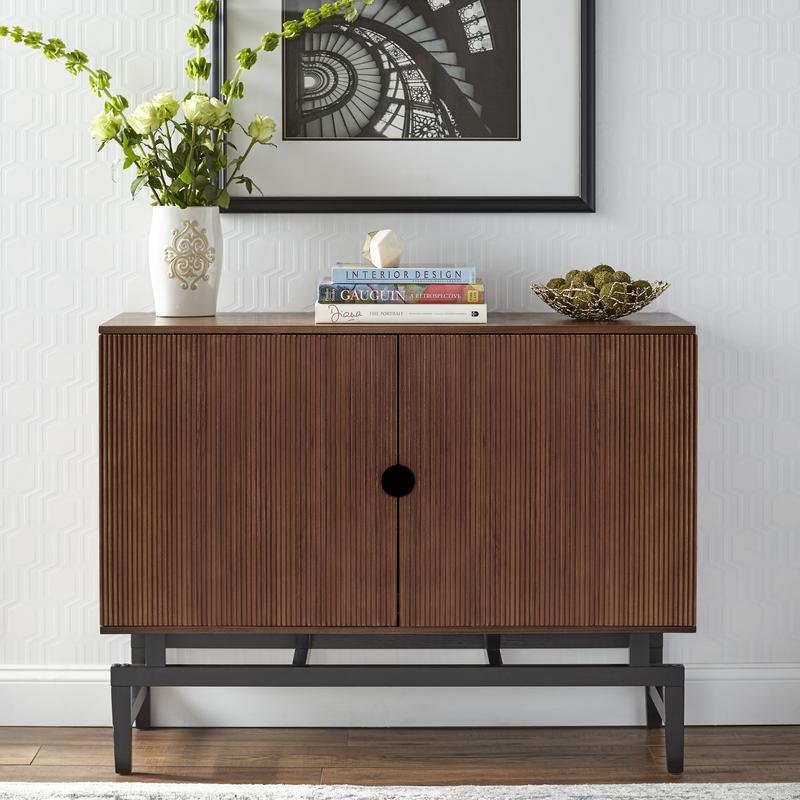 Angelo Home Tv Console Buffet Cabinet Luxe Walnut