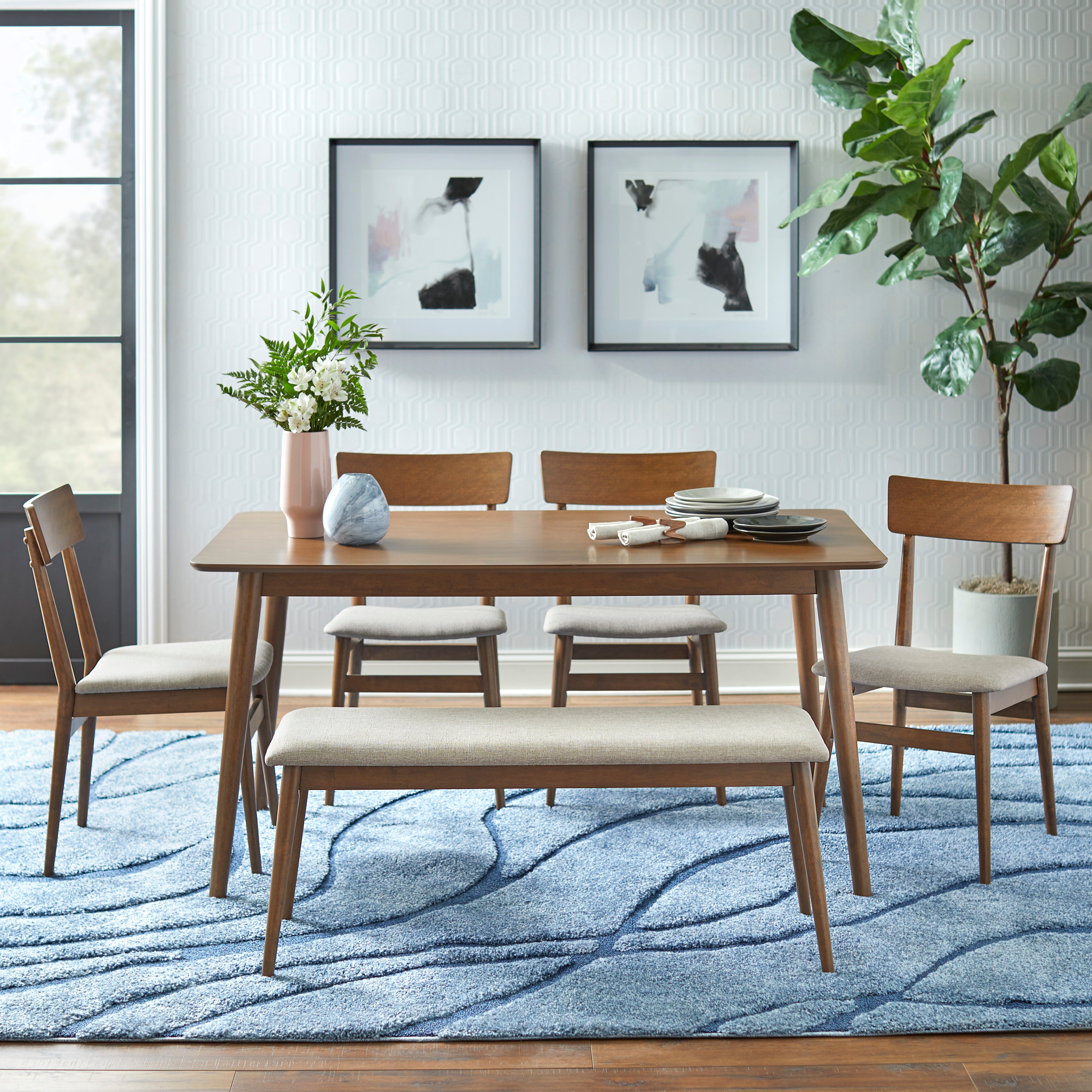 west elm dining table with bench