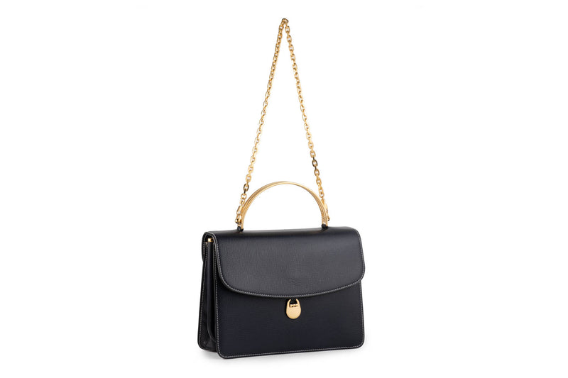 Charlie Top Handle Bag in Navy Palmellato – Bienen Davis