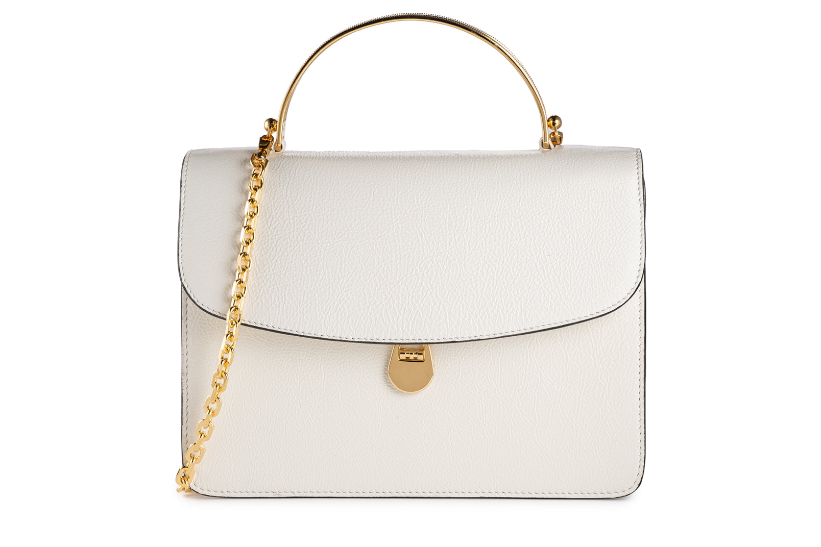 Charlie Top Handle Bag in White Leather – Bienen Davis