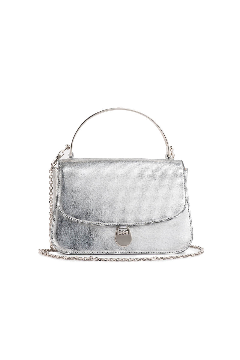 Sabi Top Handle Bag in Silver Holographic Leather – Bienen Davis