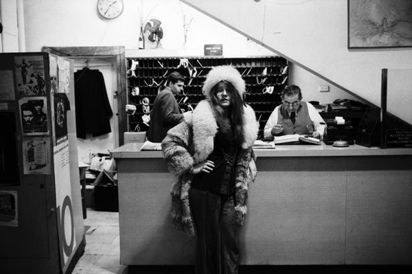 Janis Joplin at the reception deck  Courtesy of The Hotel Chelsea