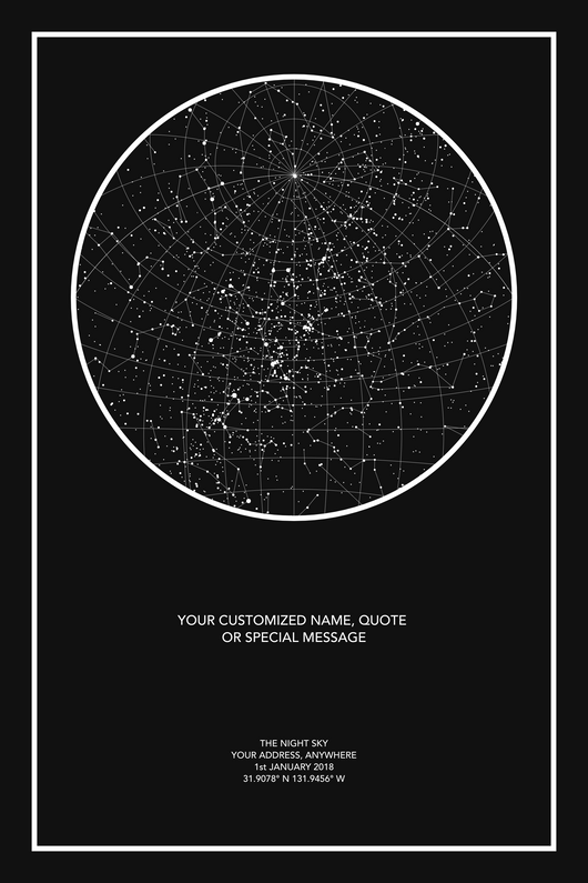 Custom Star Map Wall Art Thenightsky