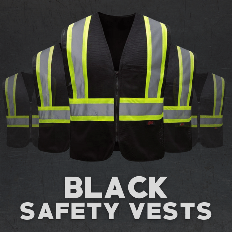 Black Safety Vests, Enhanced Visibility