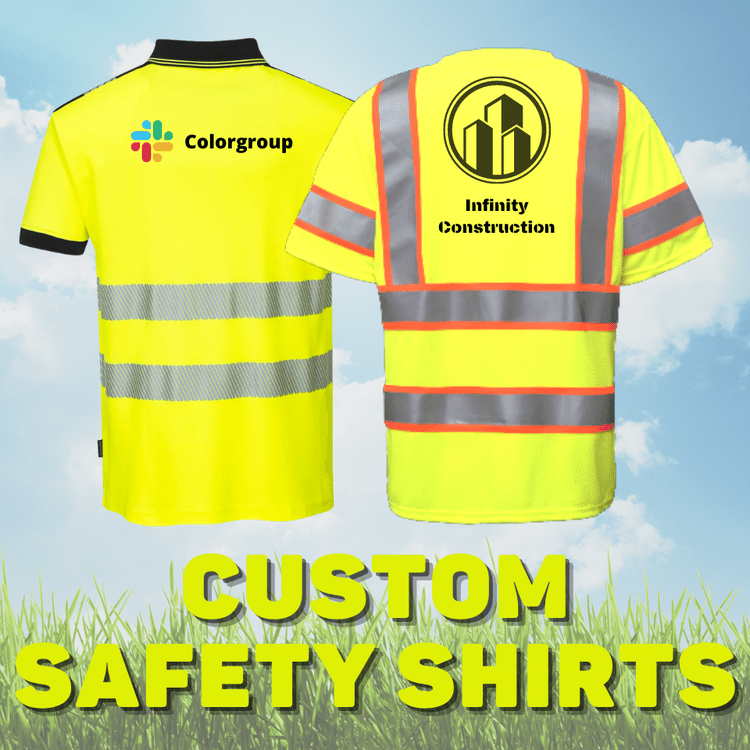 Custom Safety Shirts, High Visibility Shirts with Logo, Screen Printing, Embroidery, and Heat Transfer