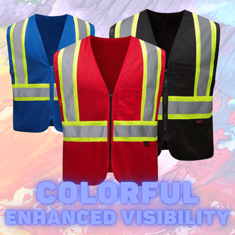 Enhanced Visibility, Colored Safety Vests