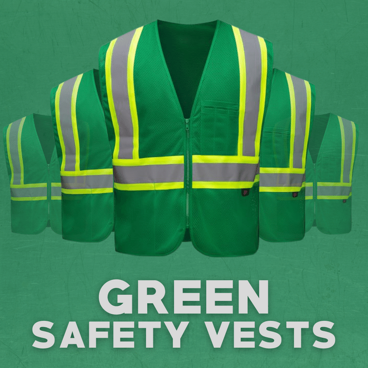 Green Safety Vests, Enhanced Visibility