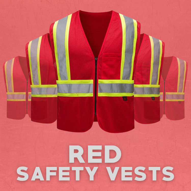 Red Safety Vests, Enhanced Visibility