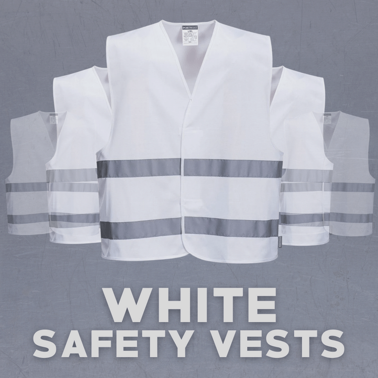 White Safety Vests, Enhanced Visibility