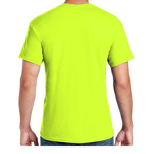 Load image into Gallery viewer, Gildan 8000 – Safety Green Hi-Viz Short Sleeve Shirt | Back View 
