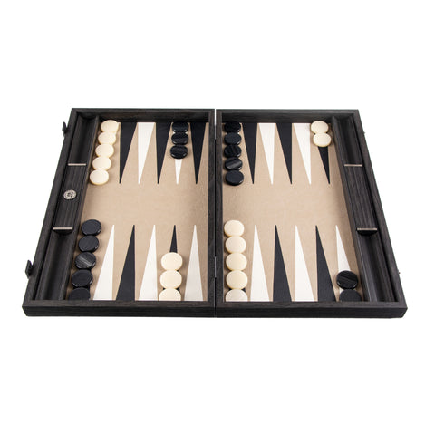SNAKE TOTE in BLACK LEATHER Backgammon