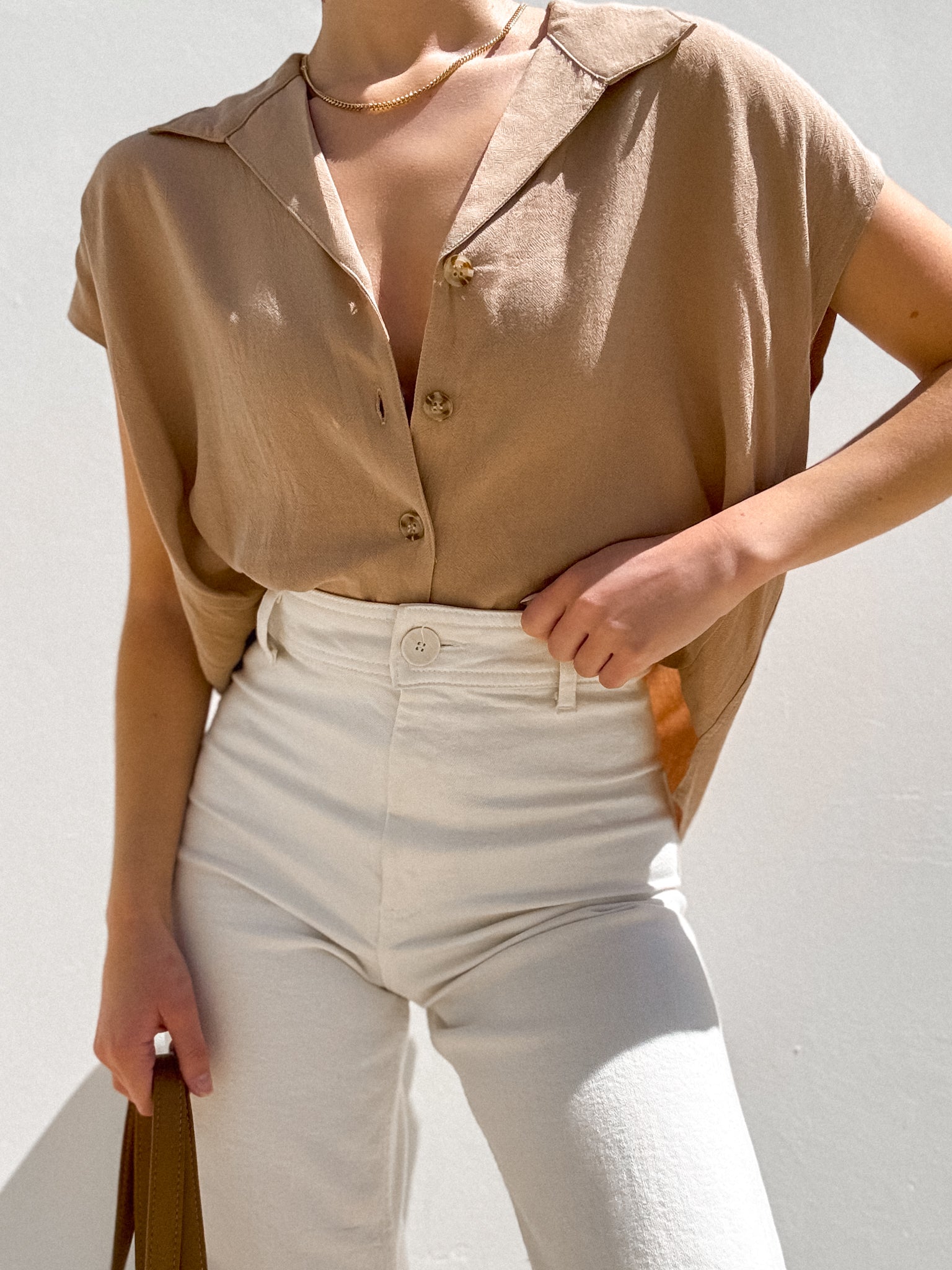 Caramel Latte Button Up