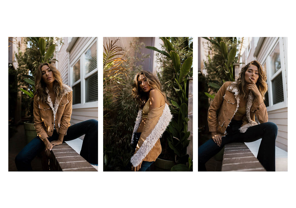 stitch and feather, boho corduroy fur collar jacket