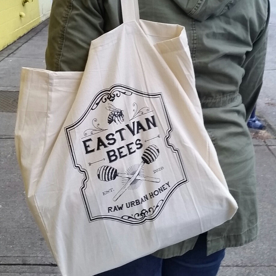 Vintage Honey Label Cotton Canvas Tote Bag - eastvanbees