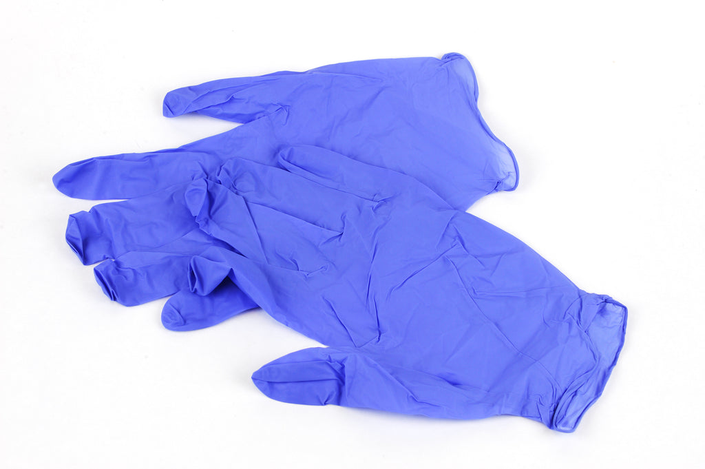 disposable blue latex gloves