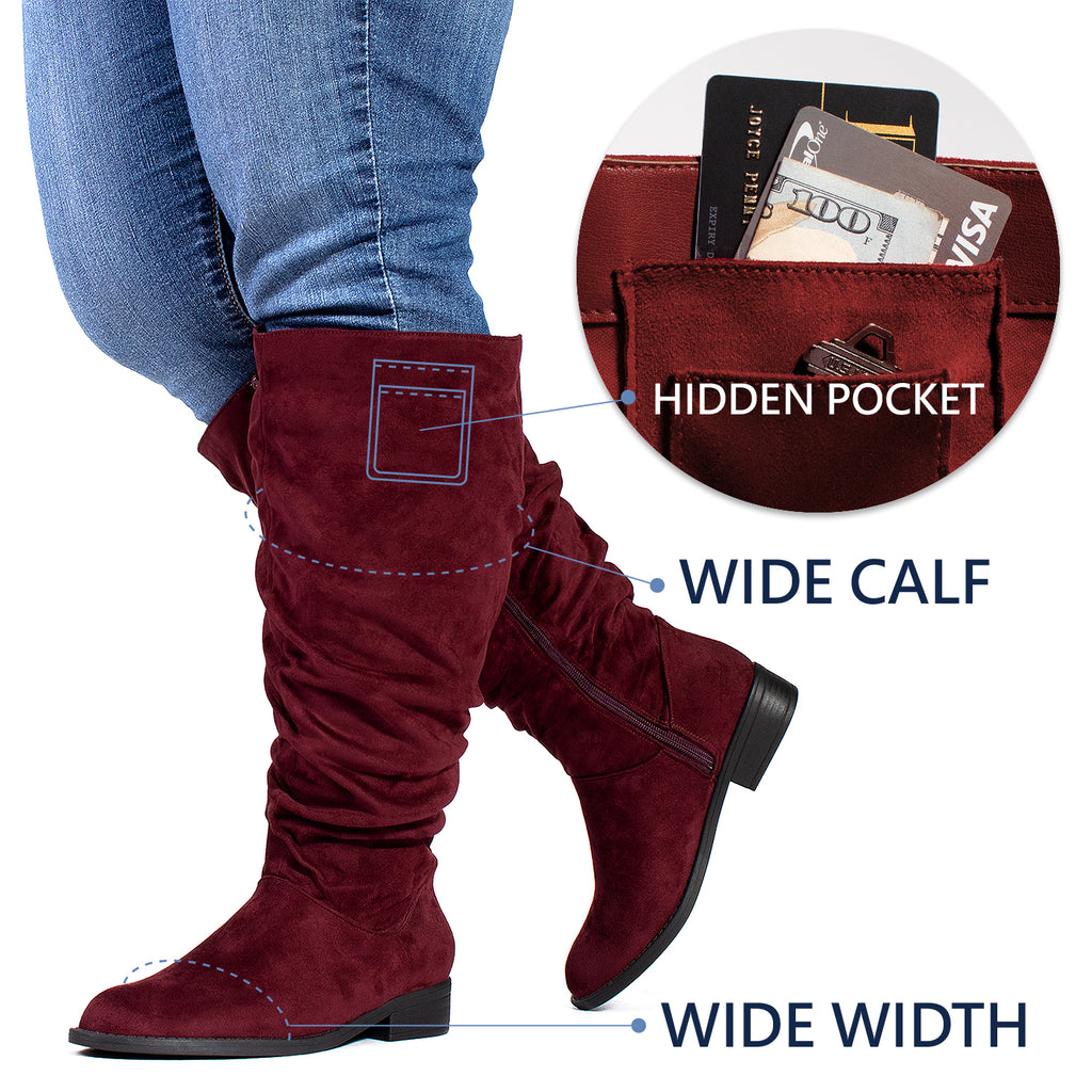 wide width slouch boots