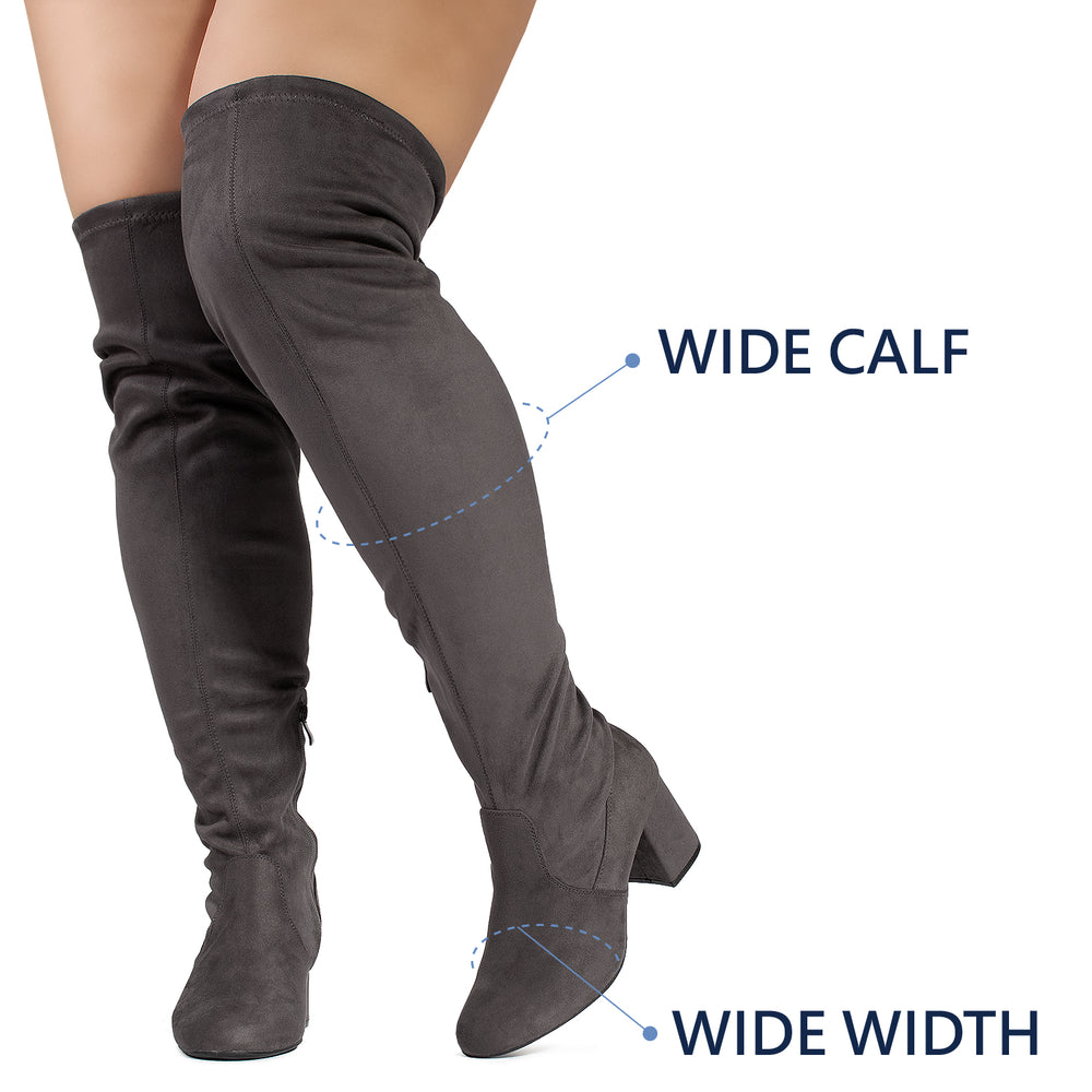 stretchy thigh high boots wide calf