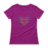 Rainbow Female Gender Venus Symbol Heart Love Unity Ladies' Scoopneck T-Shirt + House Of HaHa Best Cool Funniest Funny Gifts