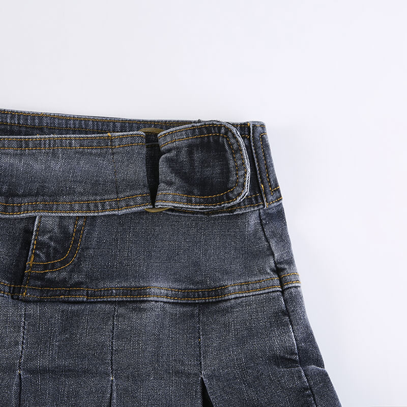 Hotty Pleated Belt Denim Skirt – Axcid Apparel