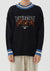 Determine Bear Patchwork Striped Knitted Sweater