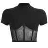 Black Patchwork Mesh Top - Axcid Shop