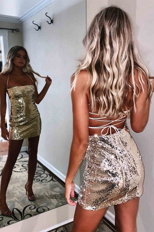 Sparkly Starry Night Sequins Homecoming Dresses