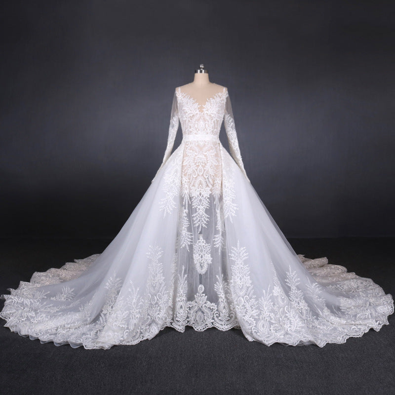 Elegant Long Sleeves Lace Wedding Dresses Beautiful Bridal Dress M846 ...