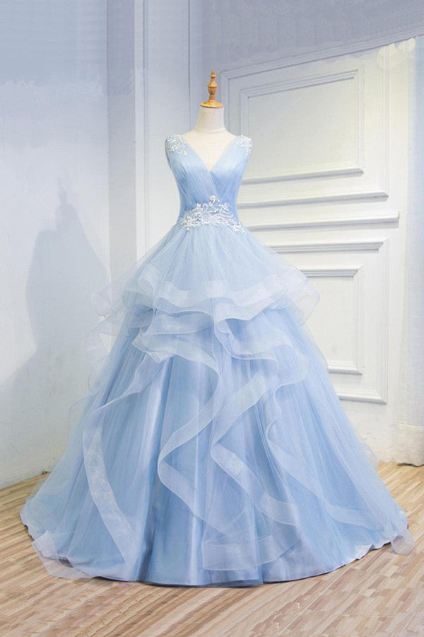 sweetheart-baby-blue-organza-v-neck-ruffles-appliques-wedding-gowns-ombreprom