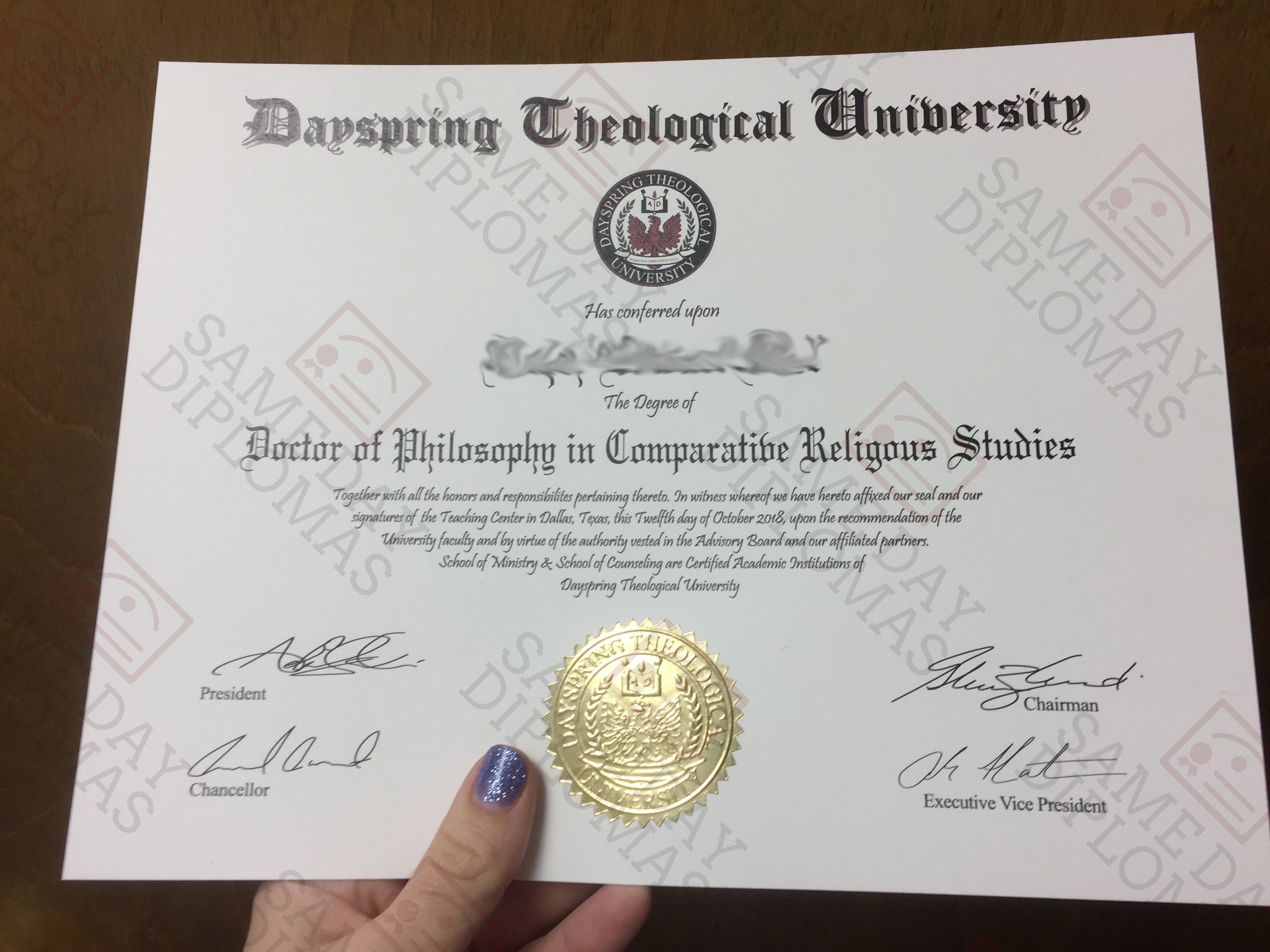 phd in education diploma