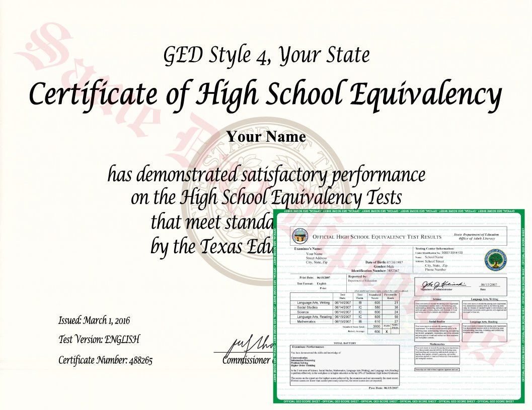 Texas Ged Certificate Template