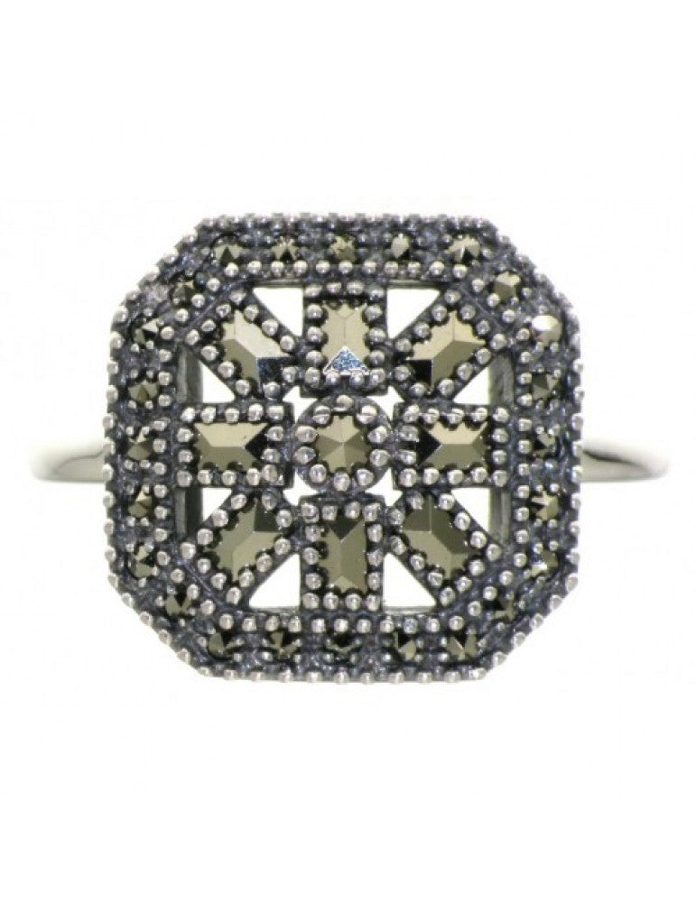 Octagonal Marcasite Ring