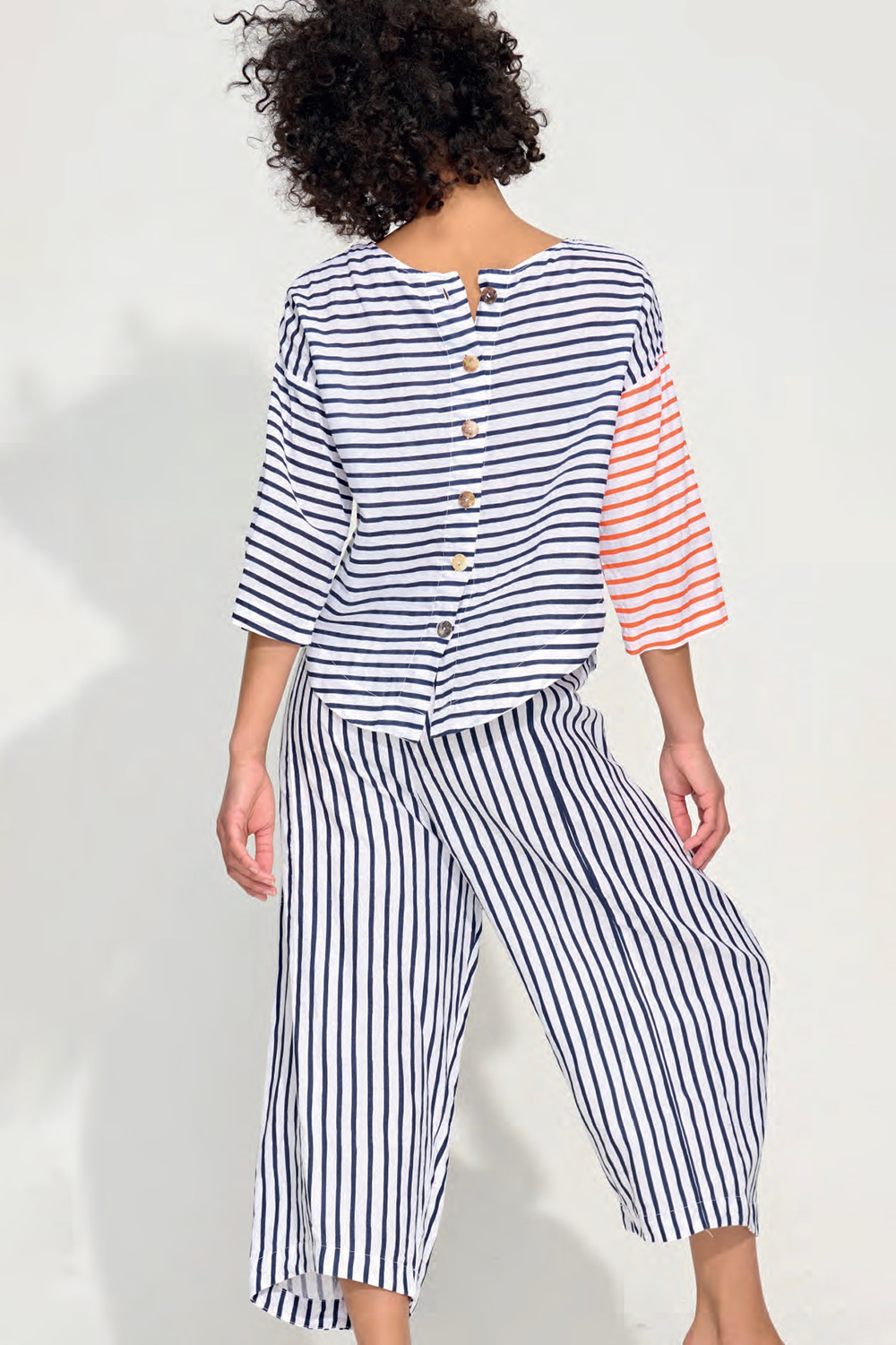 Pants in Navy Mini Stripe