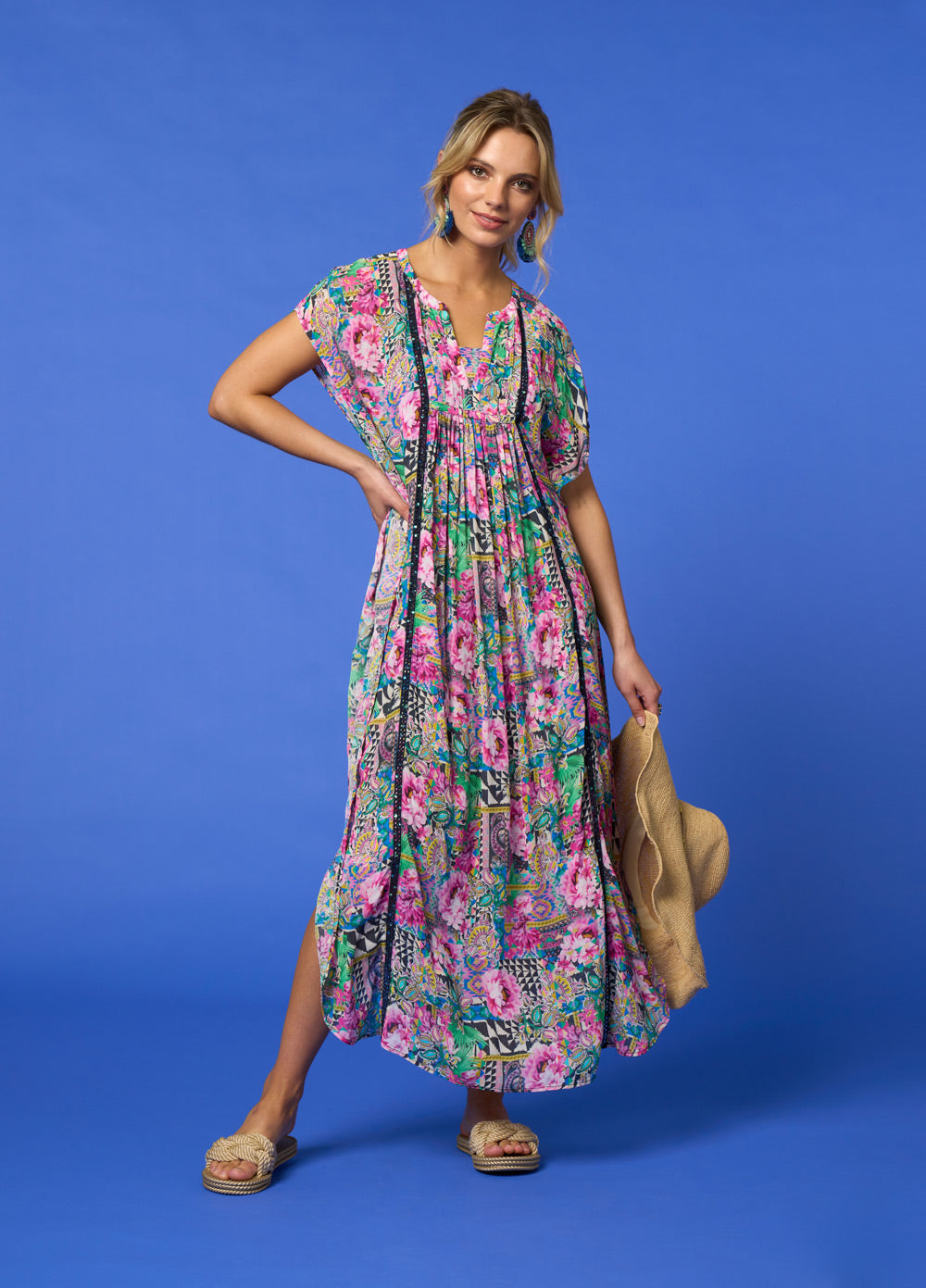 Frida Kaftan Dress in Multi