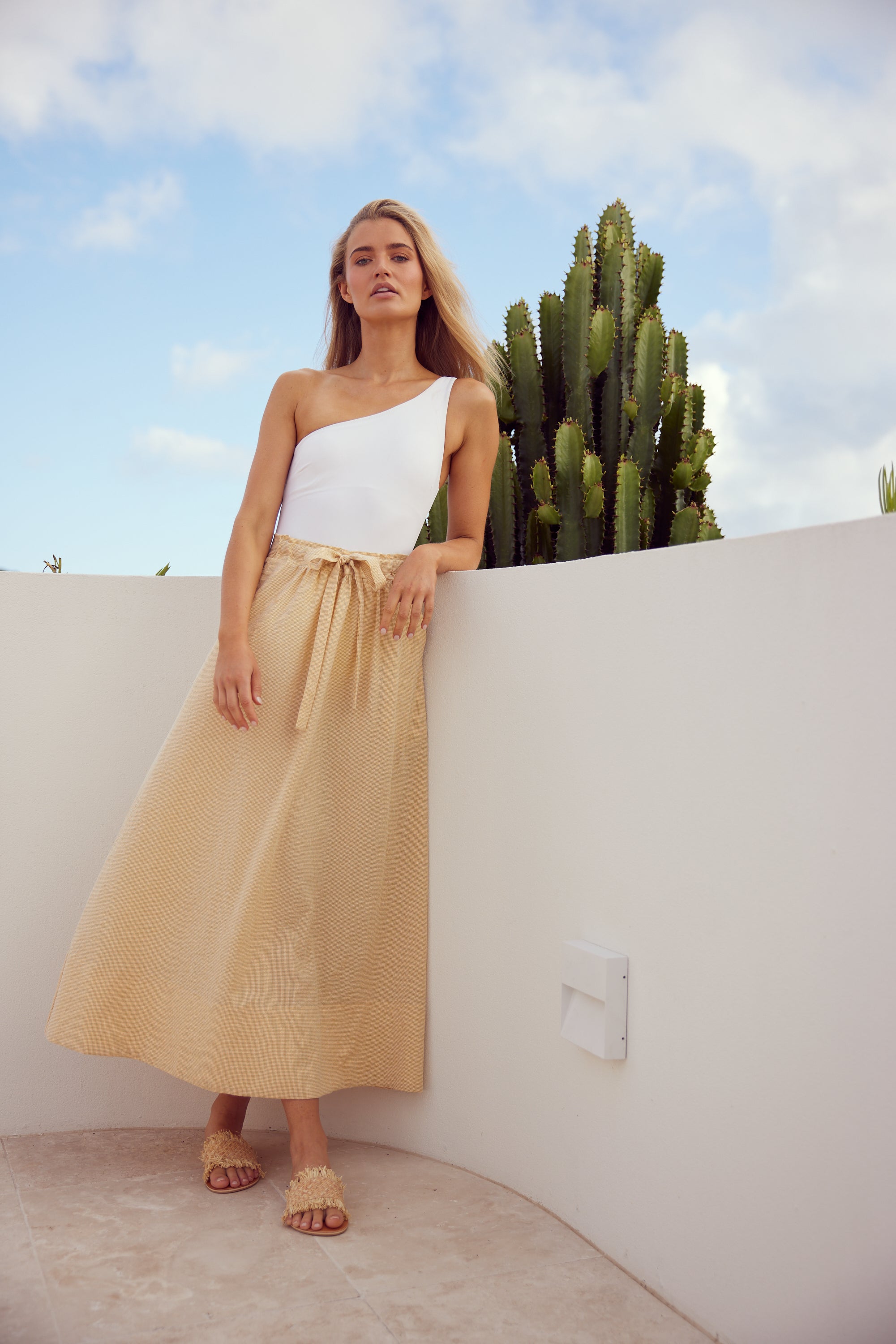 Daniela Skirt in Gold Check