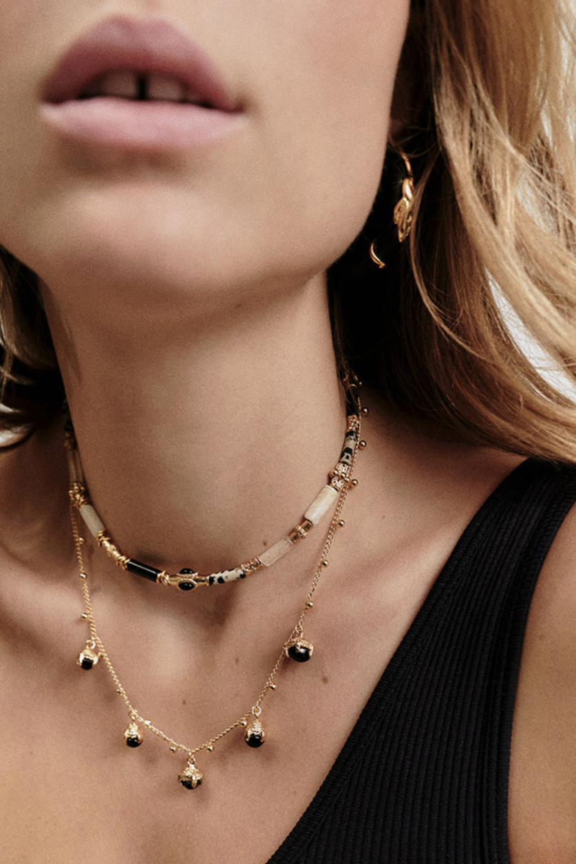 Kali Bis Necklace in Gold & Black