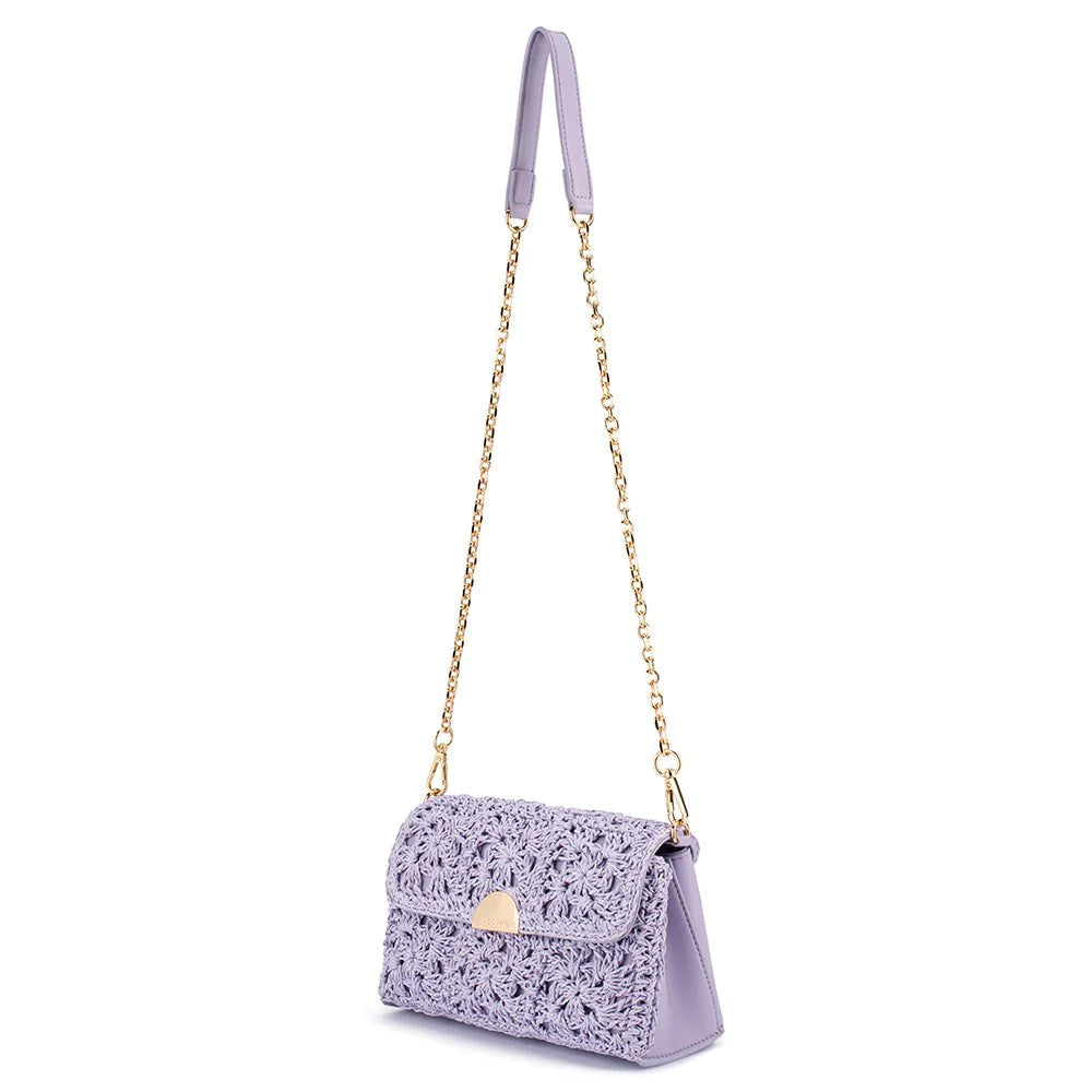 Millie Crocheted Shoulder Bag in Lilac