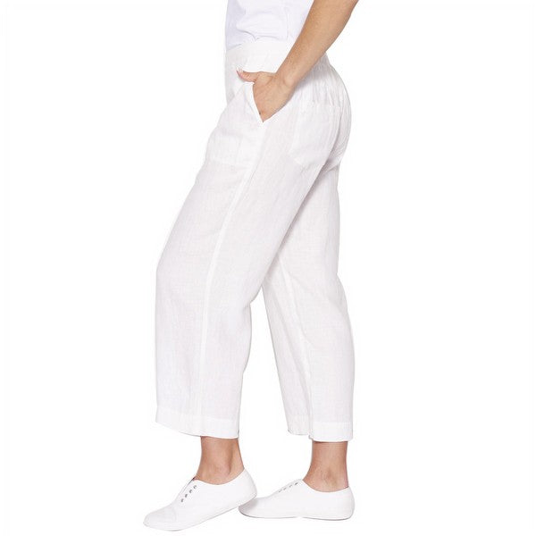 Pocket Detail Linen Pant in Ivory